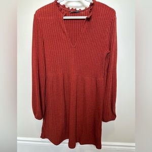 Burnt orange Zara sweater dress size small.